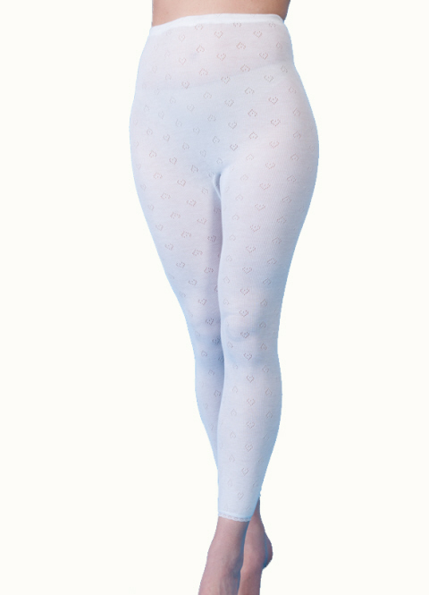 White Snowdrop Brushed Thermal Long Johns